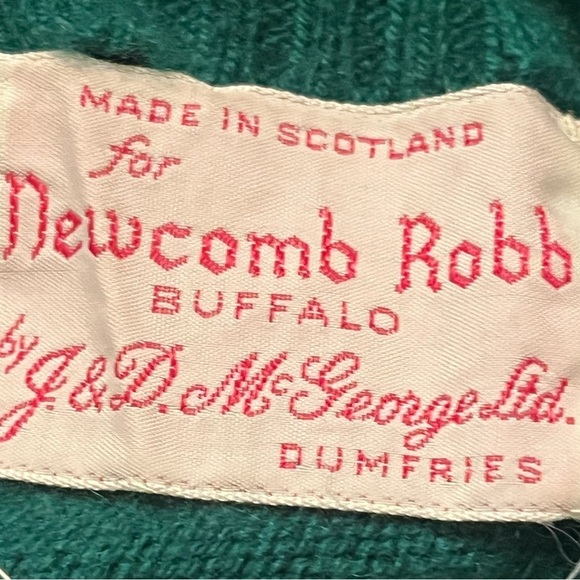 Newcome Robb Buffalo Made in Scotland Green 100% Pure Cashmere Sweater Sz 42 Men - Picture 11 of 12